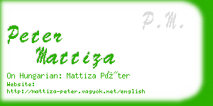 peter mattiza business card